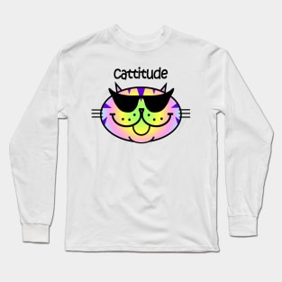 Cattitude 2 - Rainbow Stripe Long Sleeve T-Shirt